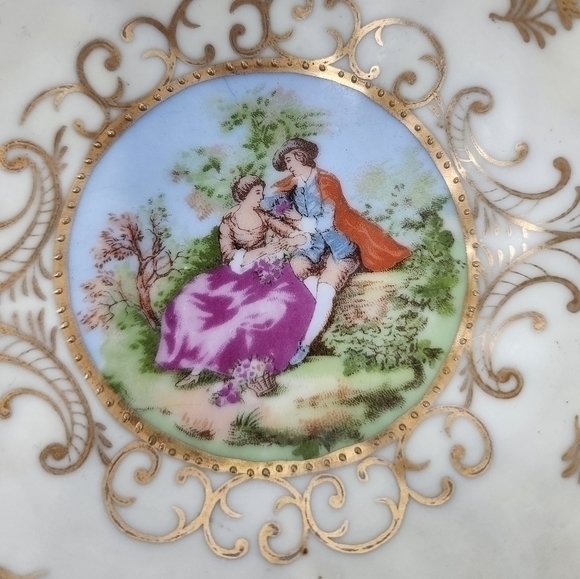 Vintage Lefton 377 Candy‎ Trinket Dish Victorian Couple Made in Germany - Picture 9 of 11